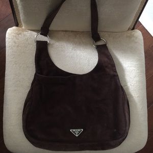 Prada Suede Tracolla Camoscio Cross Bag